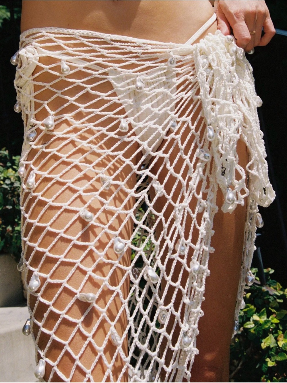LA PORTE Louise Pearl Sarong in Cloud White O/S NEW